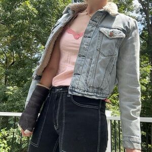 Vintage Acne Studios “Tag Pile Broken” Distressed Jean Jacket Fits Medium